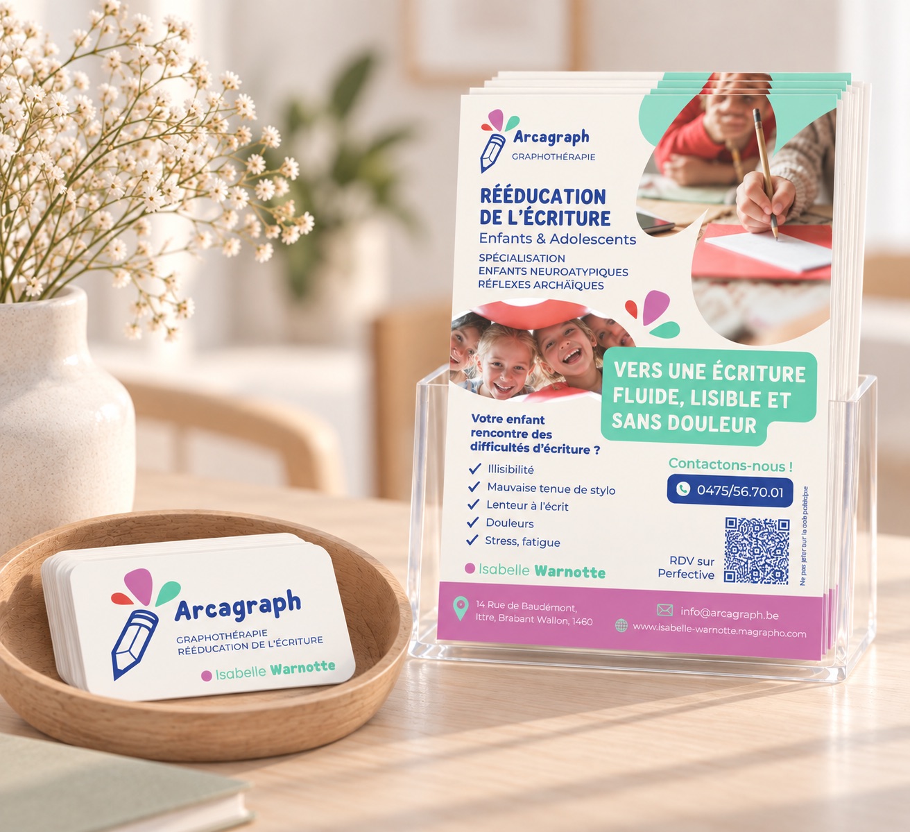 Cartes / Flyers - Isabelle - Graphothérapeute